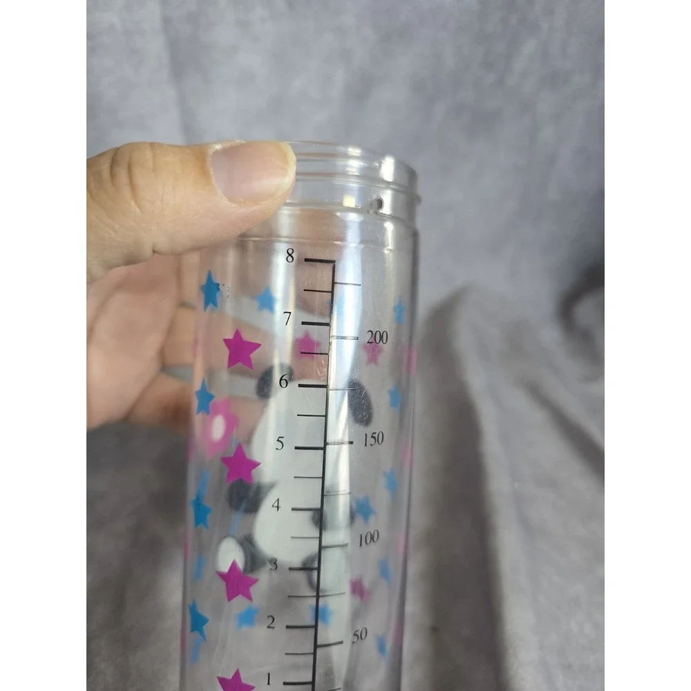 VTG 1989 Gerber Decorator Nurser Plastic Baby Bottle 8oz Panda Stars Shell Only